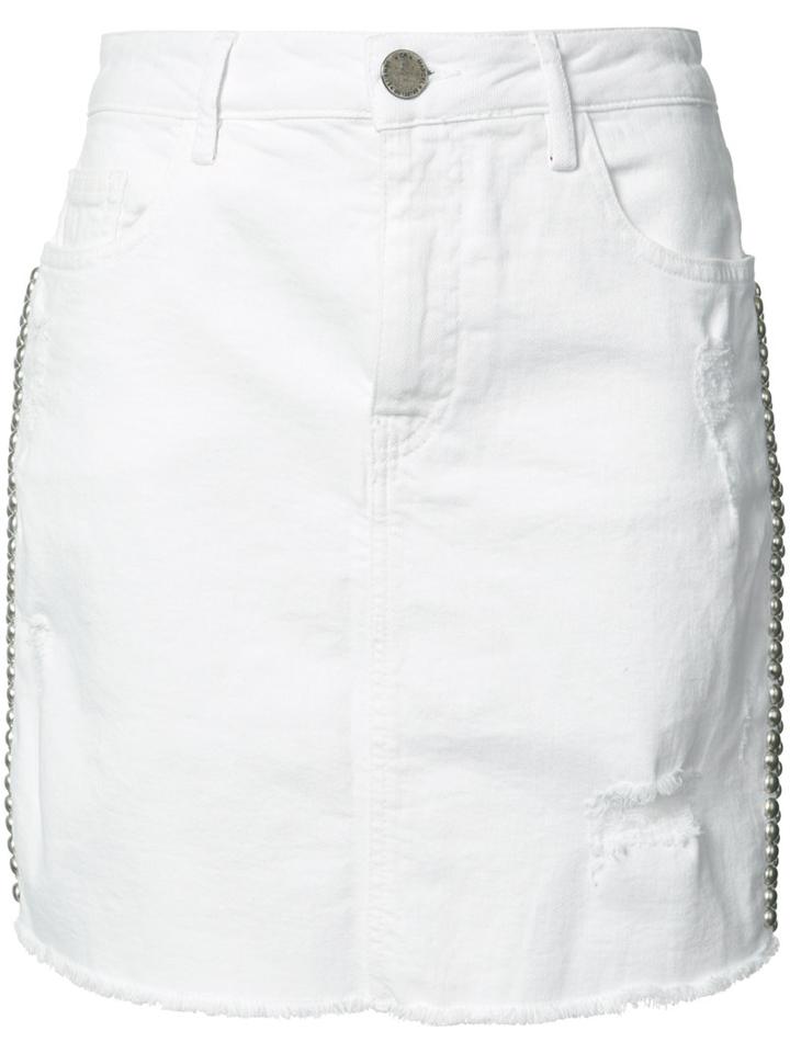 Etienne Marcel Studded Skirt, Women's, Size: Small, White, Cotton/spandex/elastane