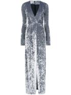 Galvan Cloud Velvet Maxi Dress - Grey