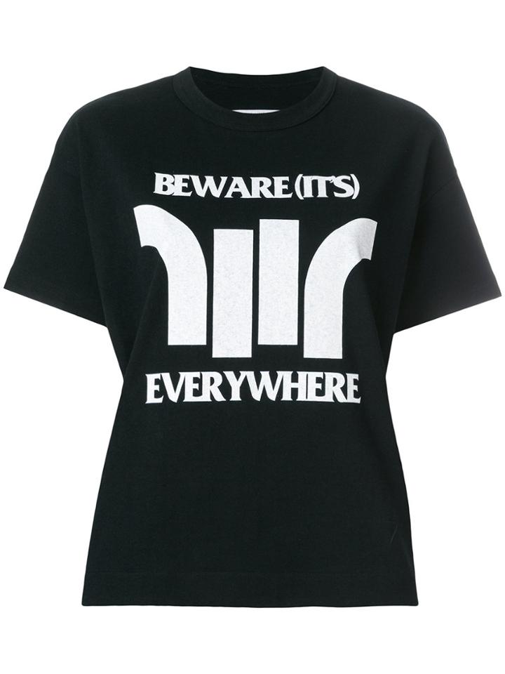 Sacai Beware (it's) Everywhere Print T-shirt - Black