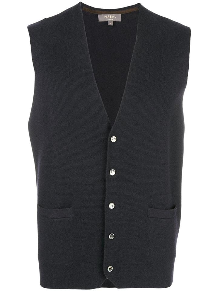 N.peal The Chelsea Milano Waistcoat - Blue