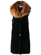 Fendi Long Sleeveless Coat - Black