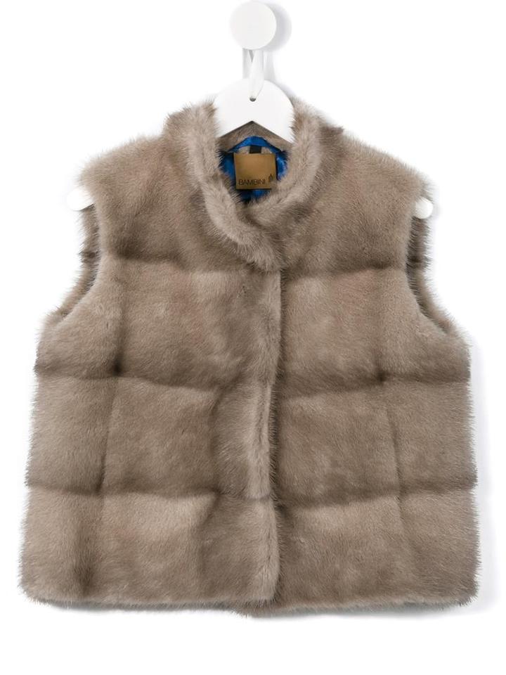 Butka Fur Mink Fur Gilet, Girl's, Size: 6 Yrs, Nude/neutrals
