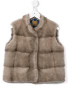 Butka Fur Mink Fur Gilet, Girl's, Size: 6 Yrs, Nude/neutrals
