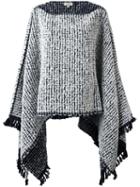 Lemlem Reversible Poncho, Women's, White, Wool/cashmere