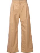 Yoshio Kubo Wide-legged Trousers, Men's, Size: 1, Brown, Cotton/nylon