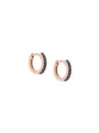 Astley Clarke 14kt Gold Mini Halo Black Diamond Hoop Earrings