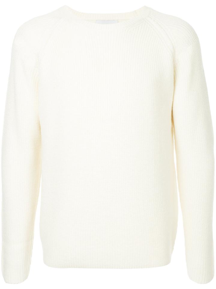 Estnation Ribbed Long Sleeved Sweater - White