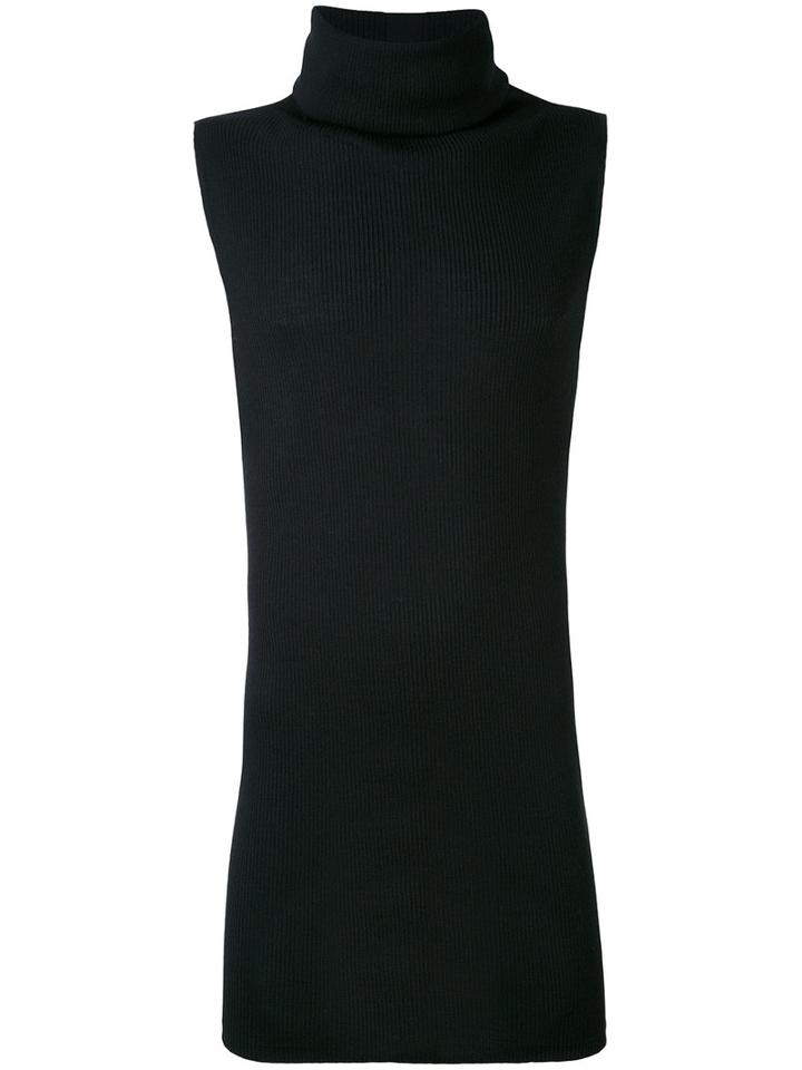 Rick Owens - Sleeveless Knitted Sweater - Men - Wool - M, Black, Wool