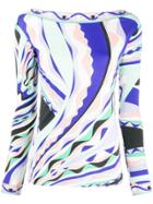 Emilio Pucci Burle Print Long Sleeved Top - Blue