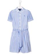 Ralph Lauren Kids Teen Striped Shirt Dress - Blue