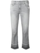 7 For All Mankind Cropped Boot Unrolled Jeans, Women's, Size: 29, Grey, Cotton/spandex/elastane