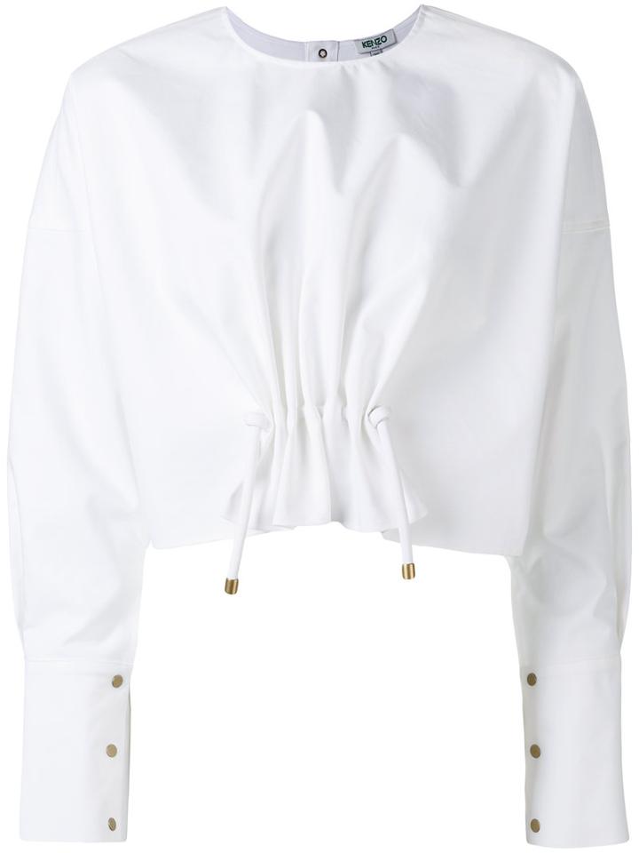 Kenzo - Gathered Front Blouse - Women - Cotton - 36, White, Cotton