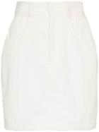 Michael Lo Sordo Corduroy Fitted Cotton Mini Skirt - White