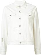 R13 Cropped Denim Jacket, Women's, Size: Small, White, Cotton