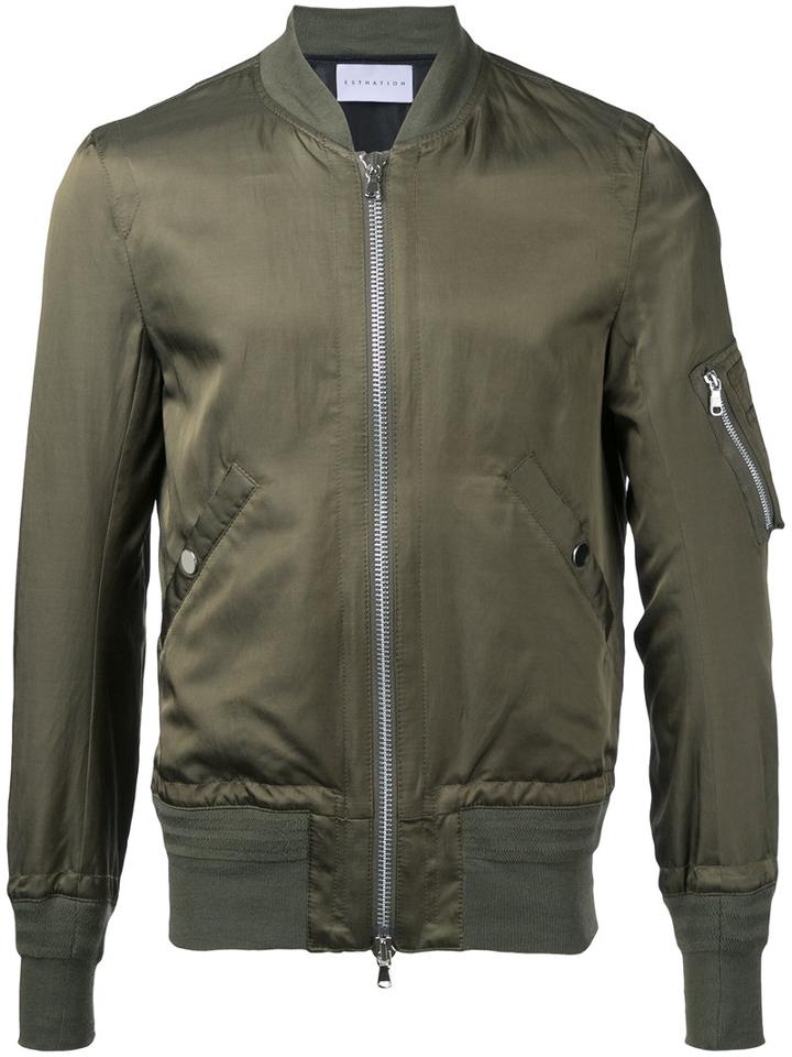 Estnation - Arm Pocket Bomber Jacket - Men - Rayon - S, Green, Rayon