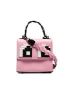 Les Petits Joueurs Baby Alex Eyes Braid Leather Satchel - Pink &