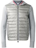 Moncler Padded Body Zipped Hoody, Men's, Size: Xxl, Grey, Polyimide/cotton/polyamide/feather Down
