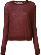 Helmut Lang Raw Edge Jumper, Women's, Size: Large, Red, Cashmere