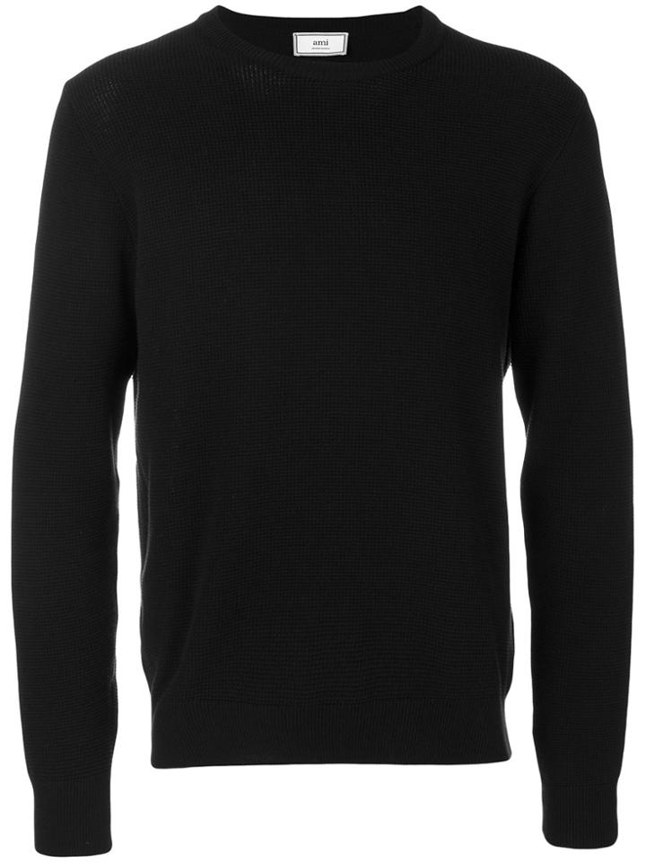 Ami Alexandre Mattiussi Seed Stitch Crewneck Sweater - Black