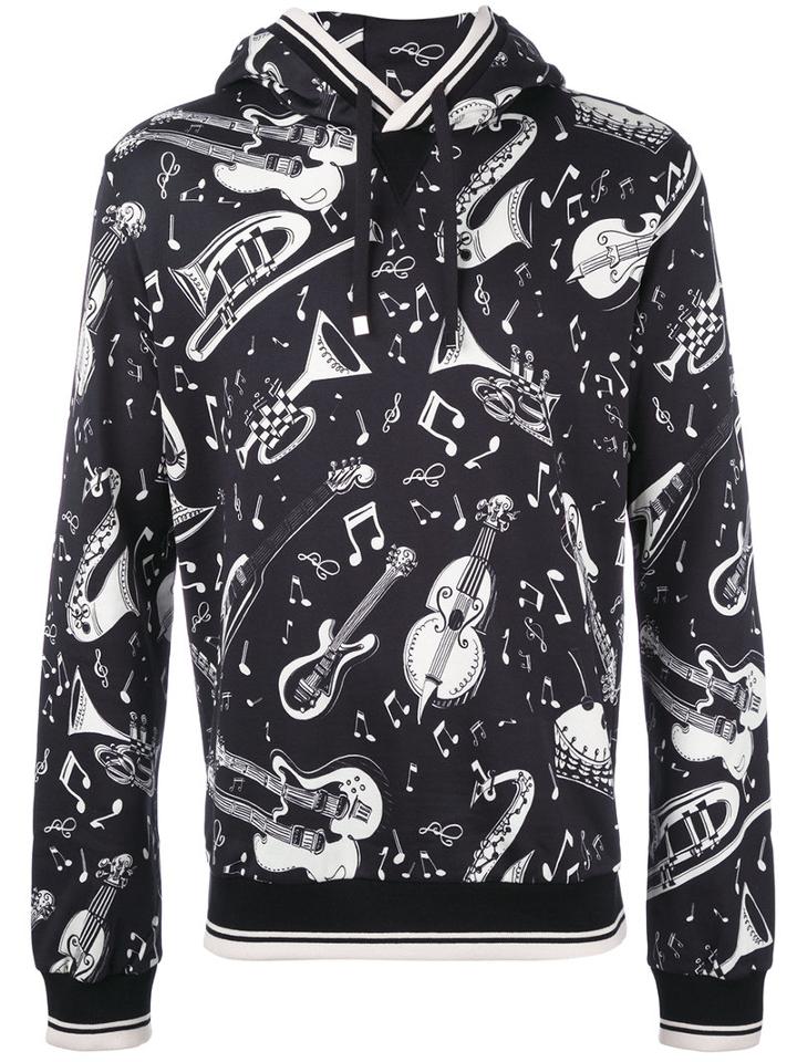 Dolce & Gabbana - Instrument Print Hoodie - Men - Silk/cotton - 54, Black, Silk/cotton