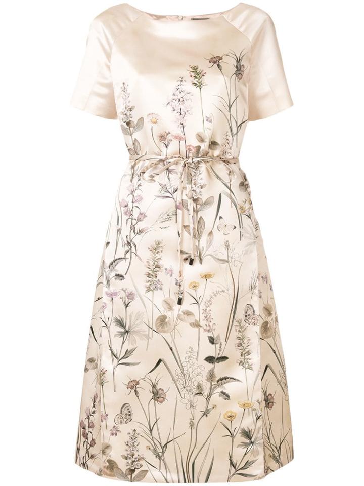 Bottega Veneta Floral Print Dress - Neutrals