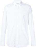 Neil Barrett Pleated Placket Shirt, Men's, Size: 43, White, Cotton/polyamide