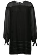 Derek Lam 10 Crosby Long Sleeve Pleated Dress - Black