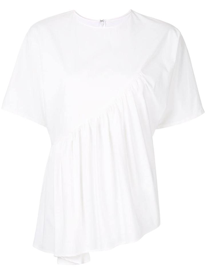 Des Prés Asymmetric Ruffle Top - White