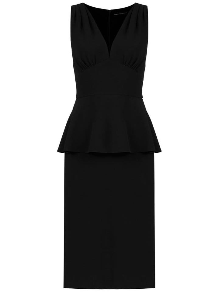 Reinaldo Lourenço Peplum Waist Dress - Black