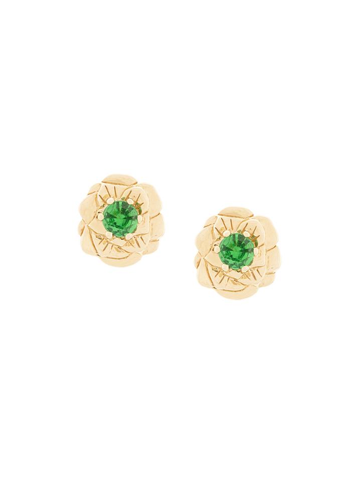 Aurelie Bidermann 18kt Gold Floral Bouquet Rose Earrings - Metallic
