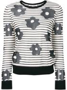 Henrik Vibskov Floral Print Striped Sweater - White