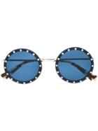 Valentino Eyewear Crystal Embellished Sunglasses - Blue