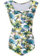 Amir Slama Printed Swimsuit - White