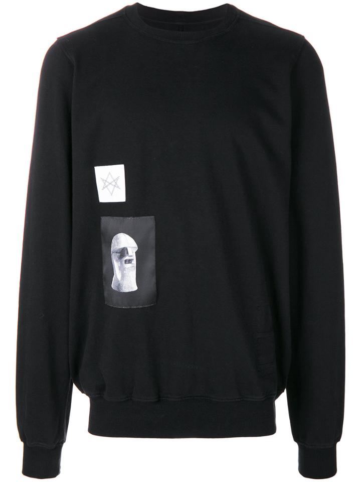 Rick Owens Drkshdw Crew Neck Patch Sweatshirt - Black