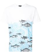 Comme Des Garçons Homme Plus Fish Print T-shirt, Men's, Size: Small, White, Cotton