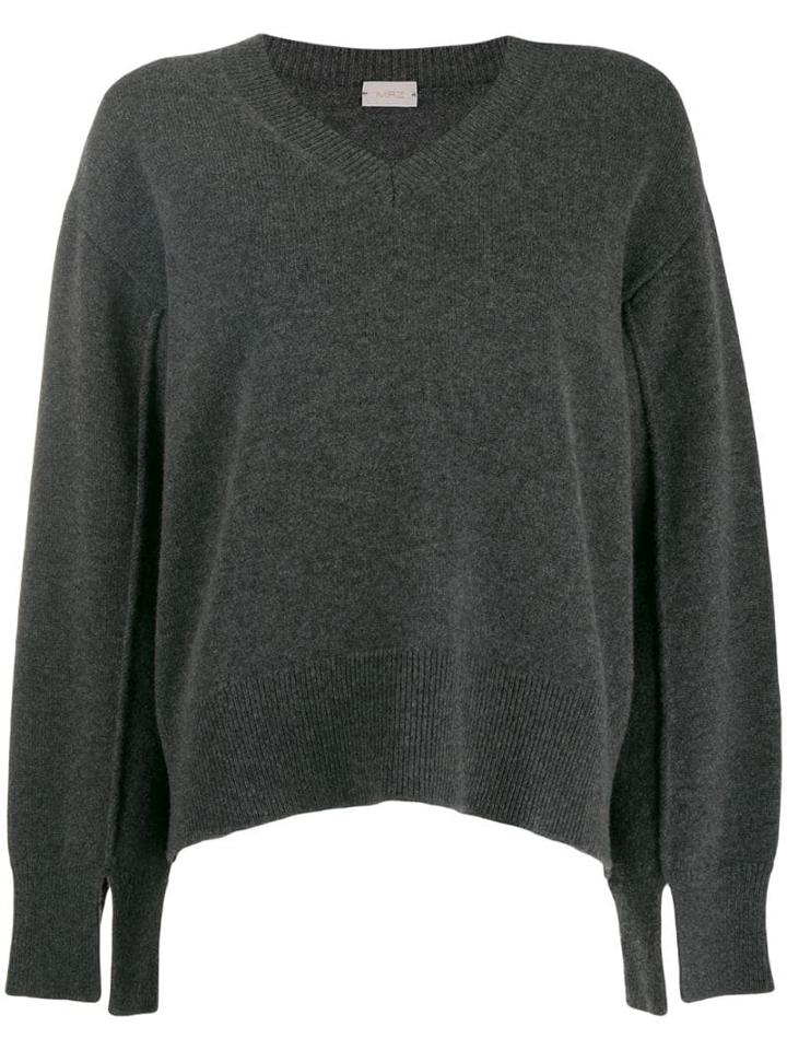Mrz Deconstructed Knit Sweater - Grey