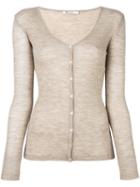 T By Alexander Wang Fine Knit Cardigan, Women's, Size: Large, Nude/neutrals, Wool