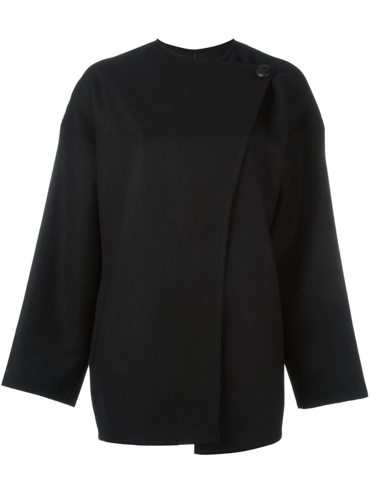 Isabel Marant 'feodor' Oversized Coat, Women's, Size: 34, Black, Cotton/virgin Wool/cashmere