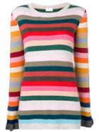Allude Striped Sweater - Red