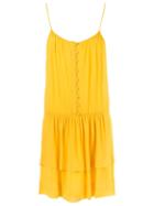 Talie Nk Ruffled Silk Dress, Women's, Size: 38, Yellow/orange, Silk