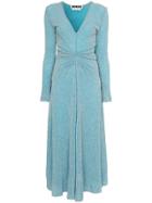 Rotate Pleat Detail Waist Maxi Dress - Blue