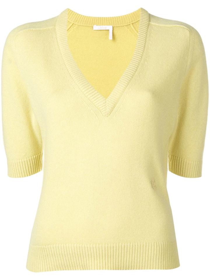 Chloé V-neck Jumper - Yellow