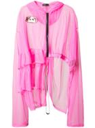 Barbara Bologna Sheer Frill Zip-up Sweatshirt - Pink & Purple