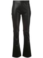 Adam Lippes Leather Flared Trousers - Black
