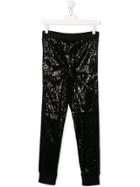 Msgm Kids Sequin Embellished Leggings - Black