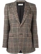 Saint Laurent Oversize Tweed Blazer, Women's, Size: 38, Brown, Silk/cotton/virgin Wool