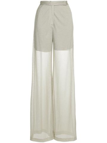 Maison Esve Sheer High-waisted Trousers - Nude & Neutrals