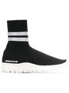 Joshua Sanders Stripe Embellished Sock Sneakers - Black