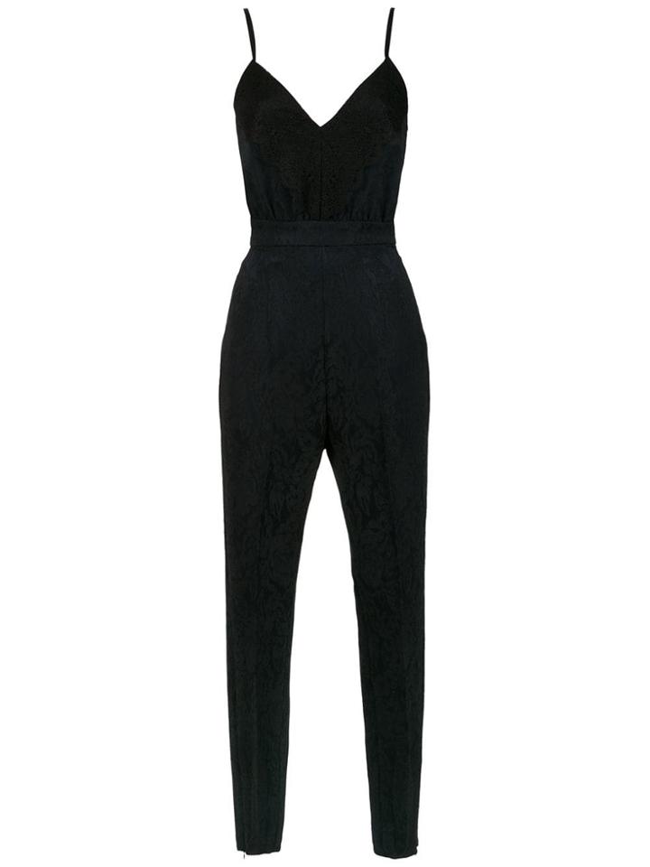 À La Garçonne Jacquard Jumpsuit - Black