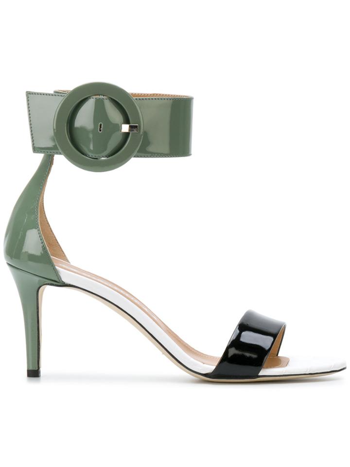 Marc Ellis Oversized Buckle Detail Sandals - Green